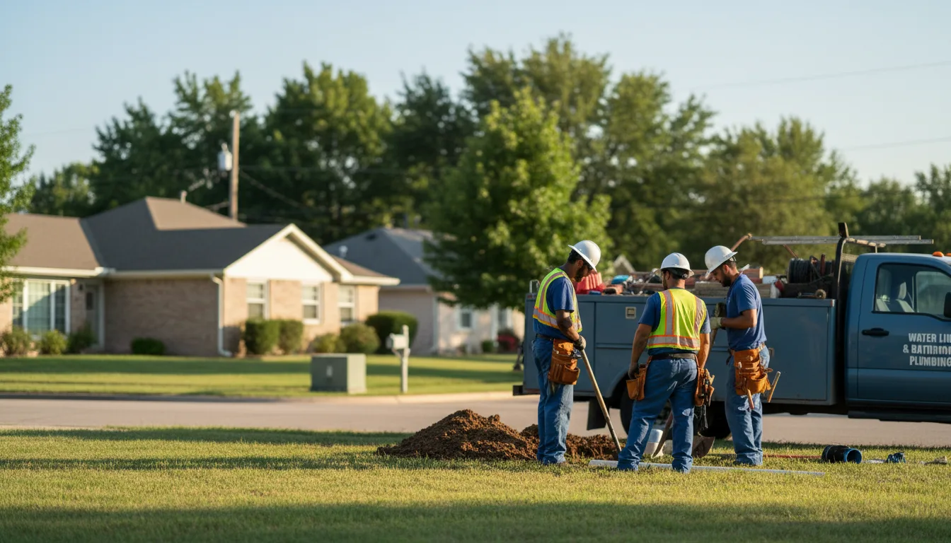 Residential water line and bathroom plumbing service in Bethel, PA